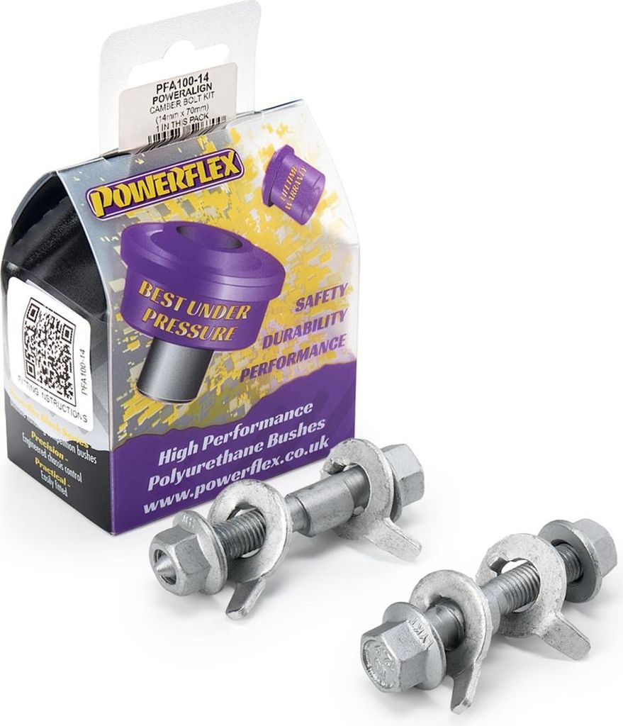 2x Powerflex PFA100-14 Sturzkorrekturschraube Satz +/- 1.5° für VW Transporter V Bus (7HB, 7HJ, 7EB, 7EJ, 7EF, 7EG, 7HF, 7EC) für AUDI 80 Limo...