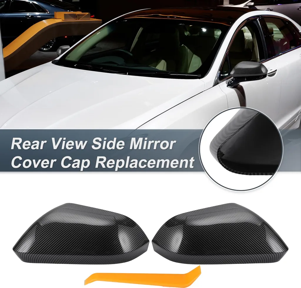 Protection de Rétroviseur Effet Carbone Noir pour Lincoln MKZ 2013-2017