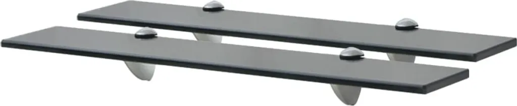 Tablettes murales en verre 60x10 cm - Lot de 2 étagères au design moderne