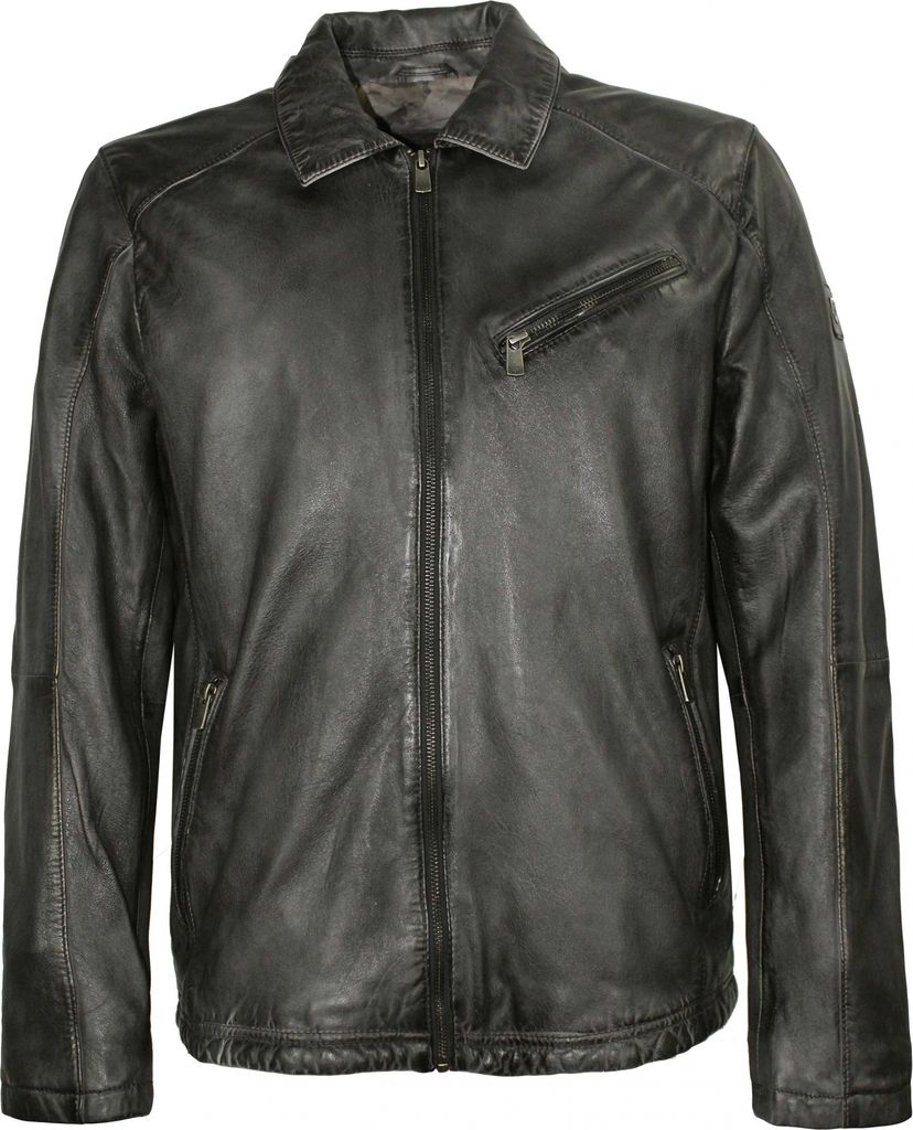 Milestone - Herren Lederjacke Lammnappa anthrazit : 50