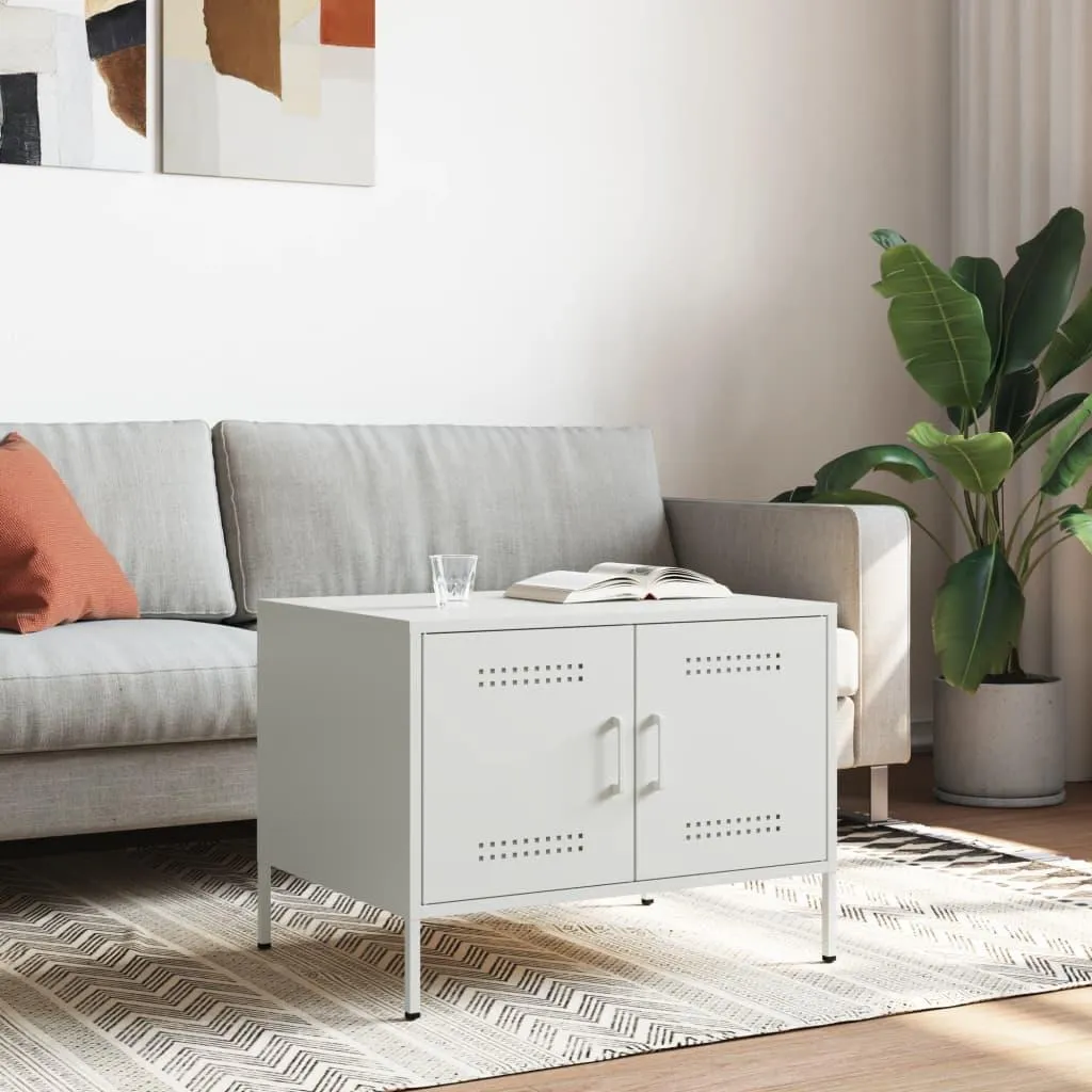 vidaXL Tavolino Acciaio Bianco 68 cm - Qualità Industriale