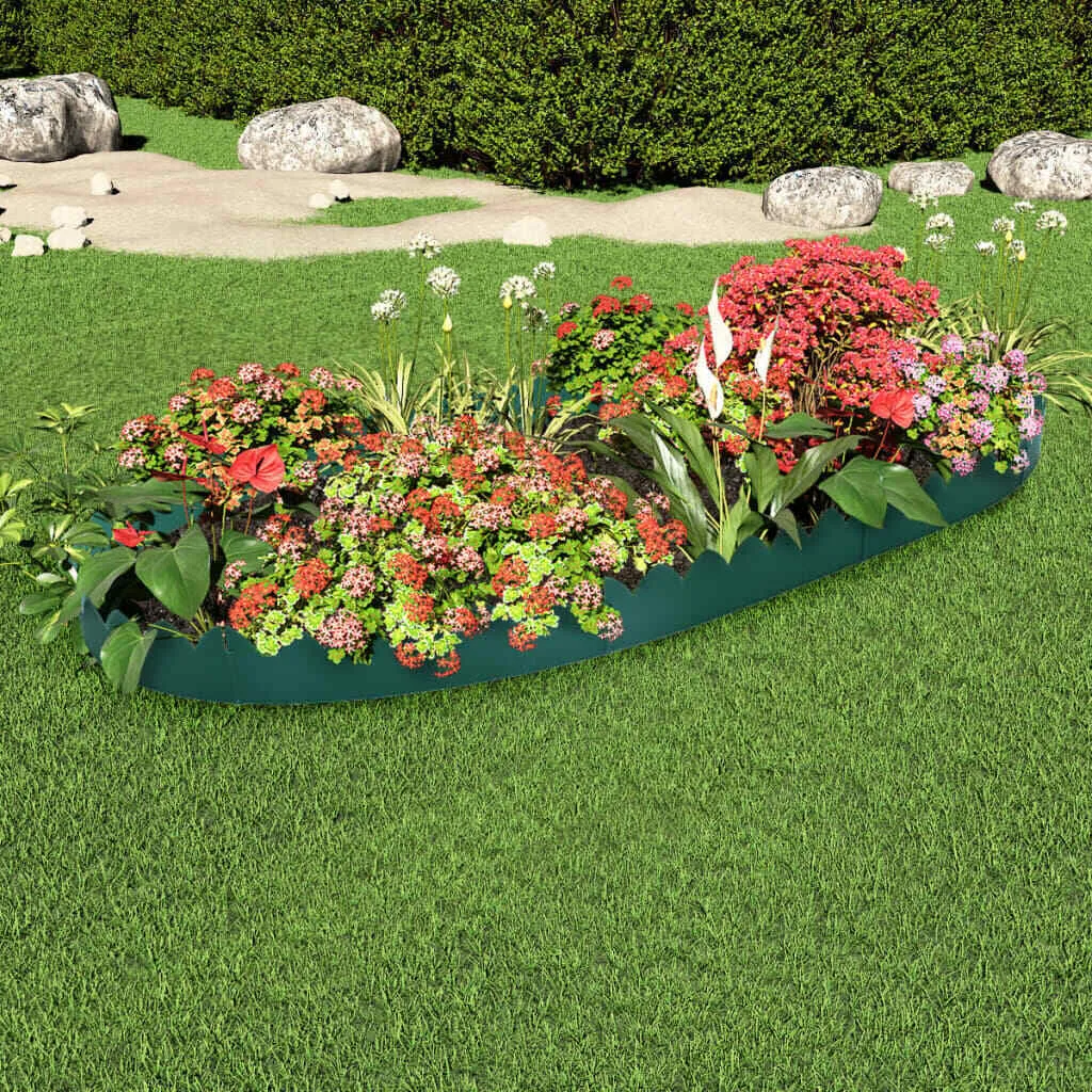 Bordure de Jardin Flexible Verte 65x15 cm - Kit de 10 Bordures de Pelouse