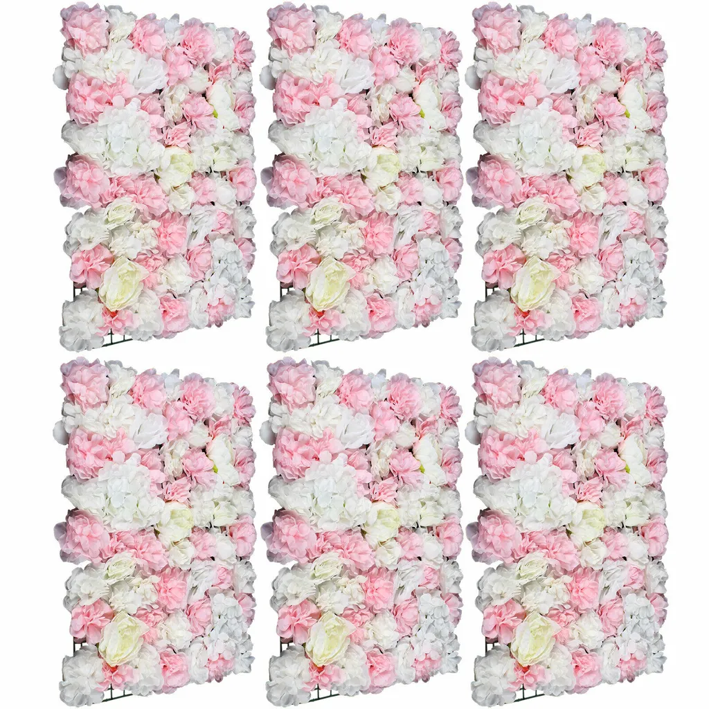 Mur de Fleurs Artificielles 6pcs : Déco Murale sans Entretien pour Fête