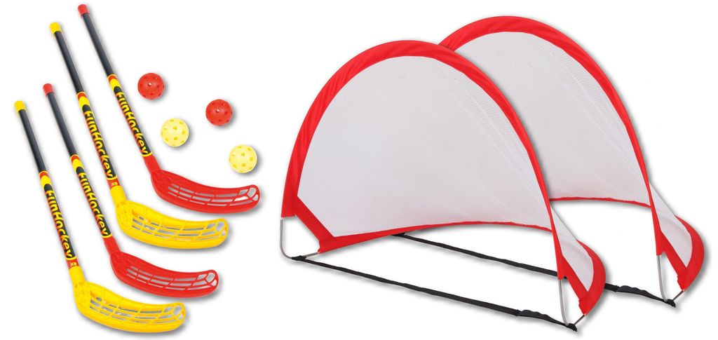 Funhockey set complet avec 2x2 jeux de crosses et but Image du produit 