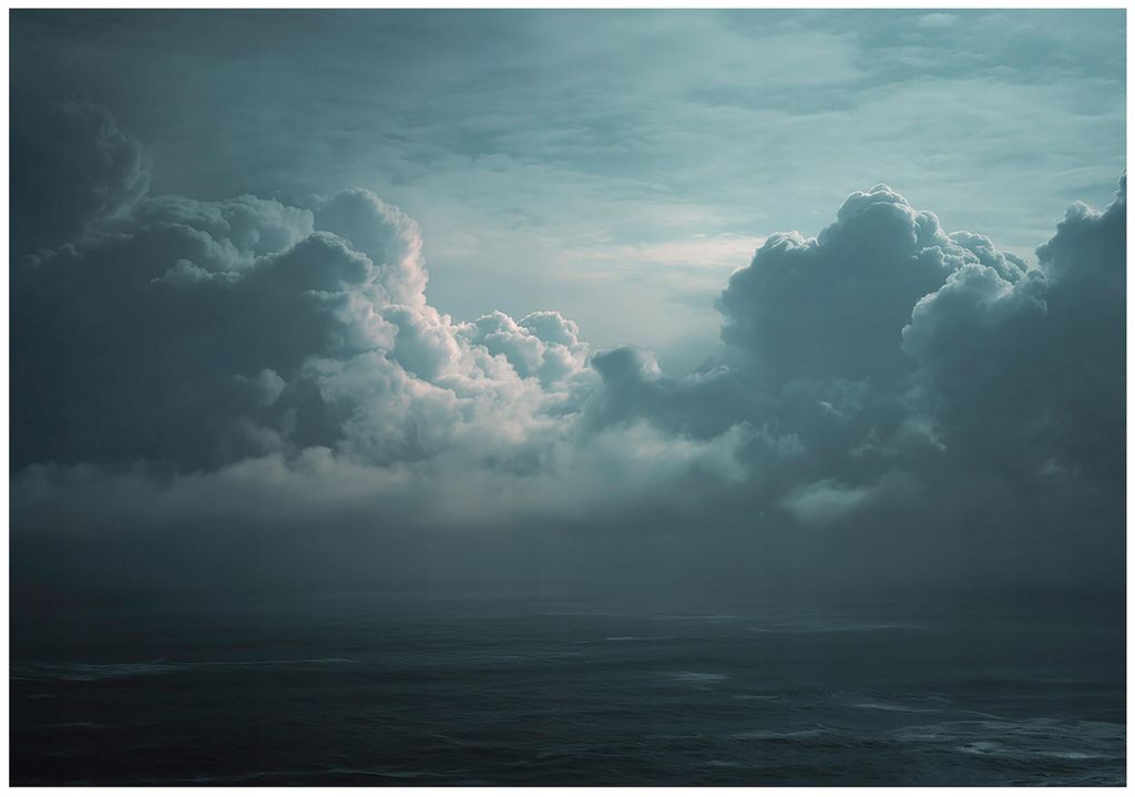 Fototapete Himmel Wolken Meer - 400x280 cm - Vliestapete Wohnzimmer Schlafzimmer - Vlies Fototapete Blau - 16402VX8