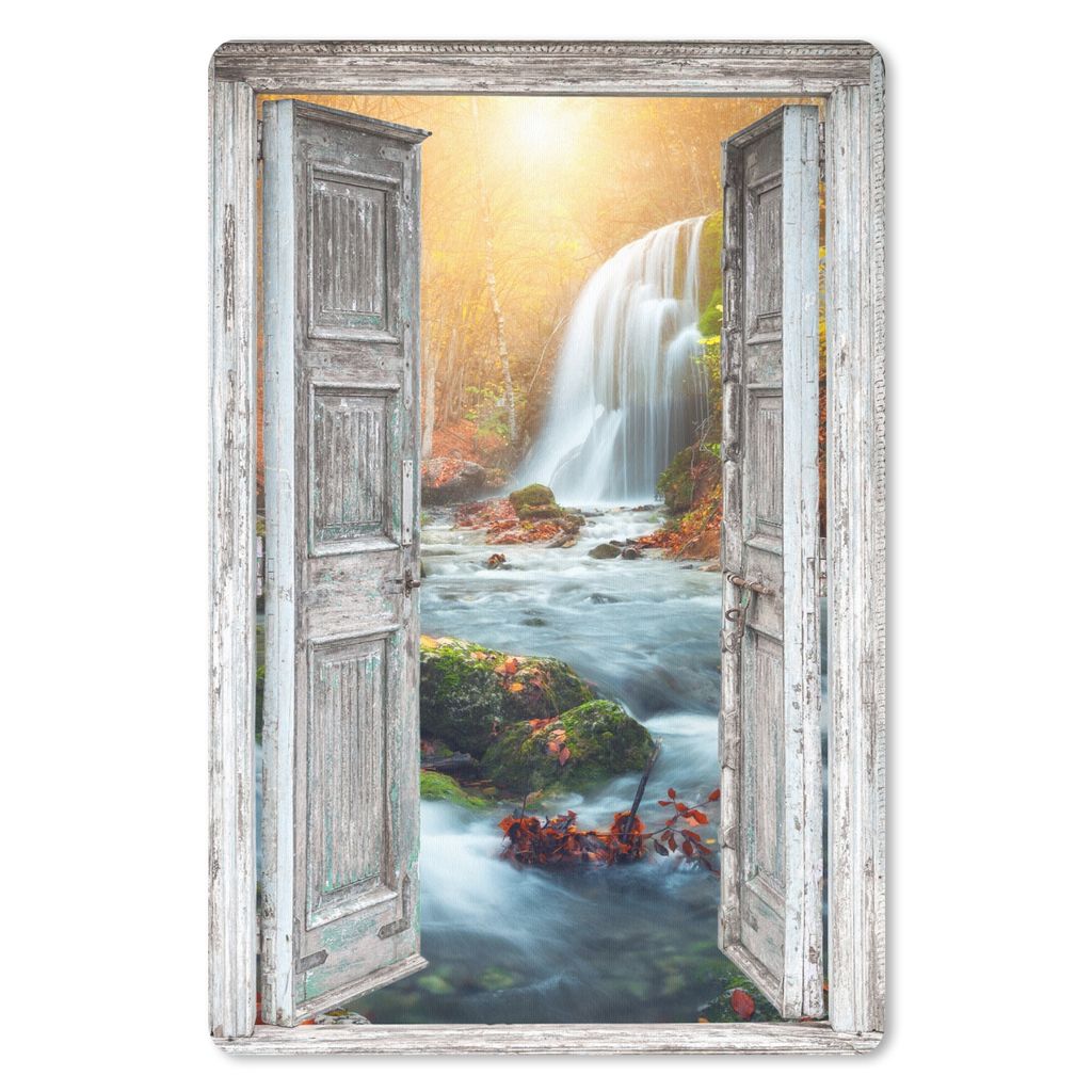 MuchoWow Mauspad Mousepad Wasserfall - Aussicht - Landschaft 18x27 cm - Mousepads - Maus Mat - Pad - Mausunterlage