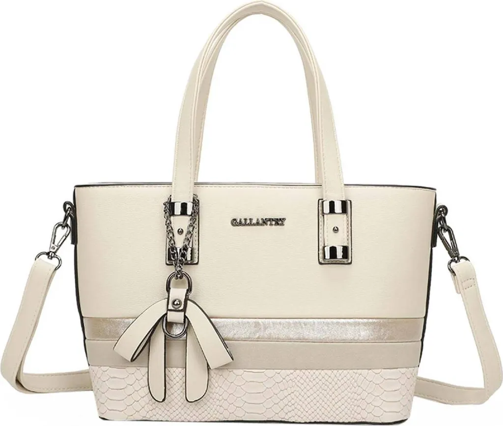 Sac à main pour femme effet peau de serpent beige à nœud décoratif mode