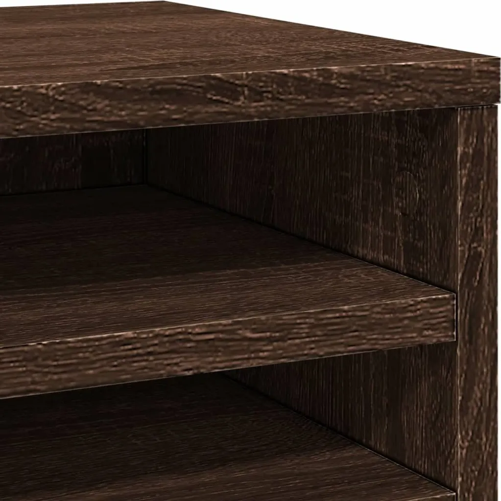 Rangement de bureau en chêne robuste avec larges étagères de tri A4