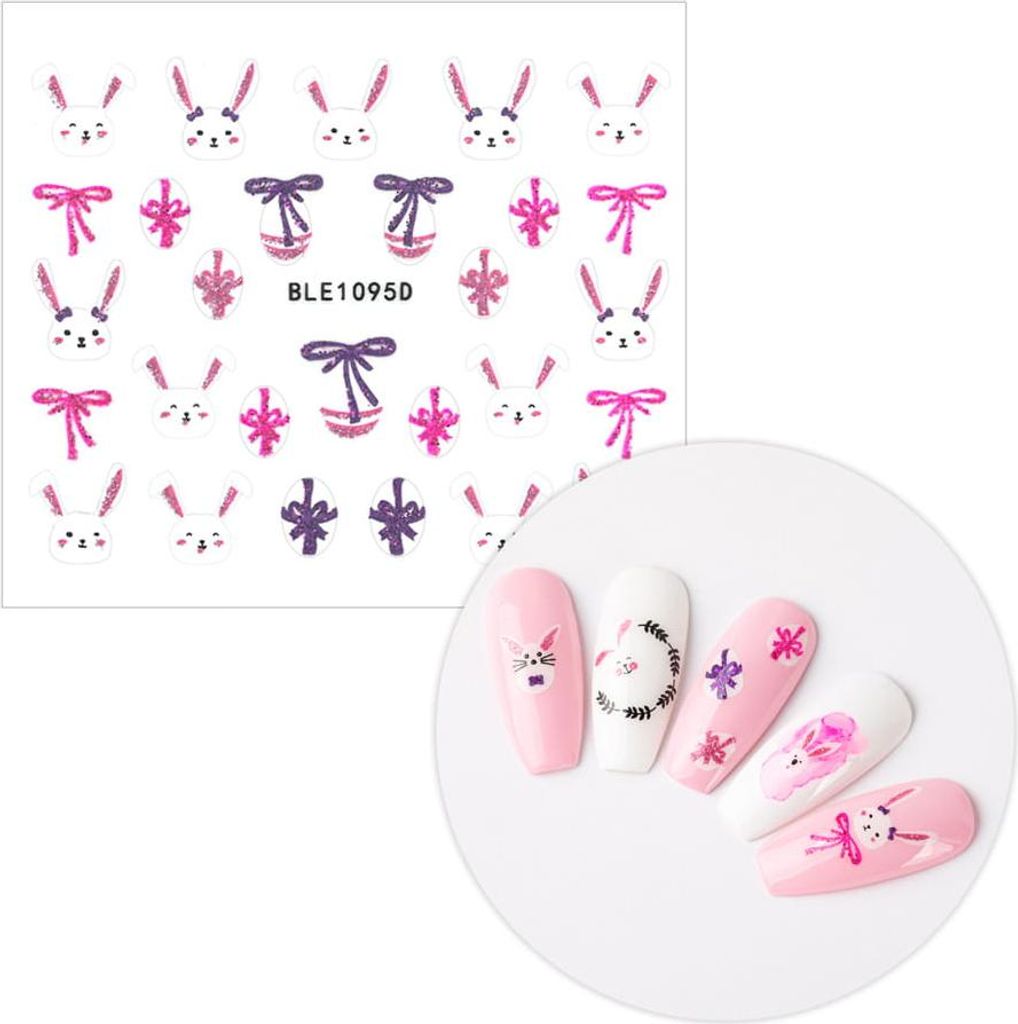 3D Nagelsticker selbstklebend Glitzer Ostern BLE 1095D