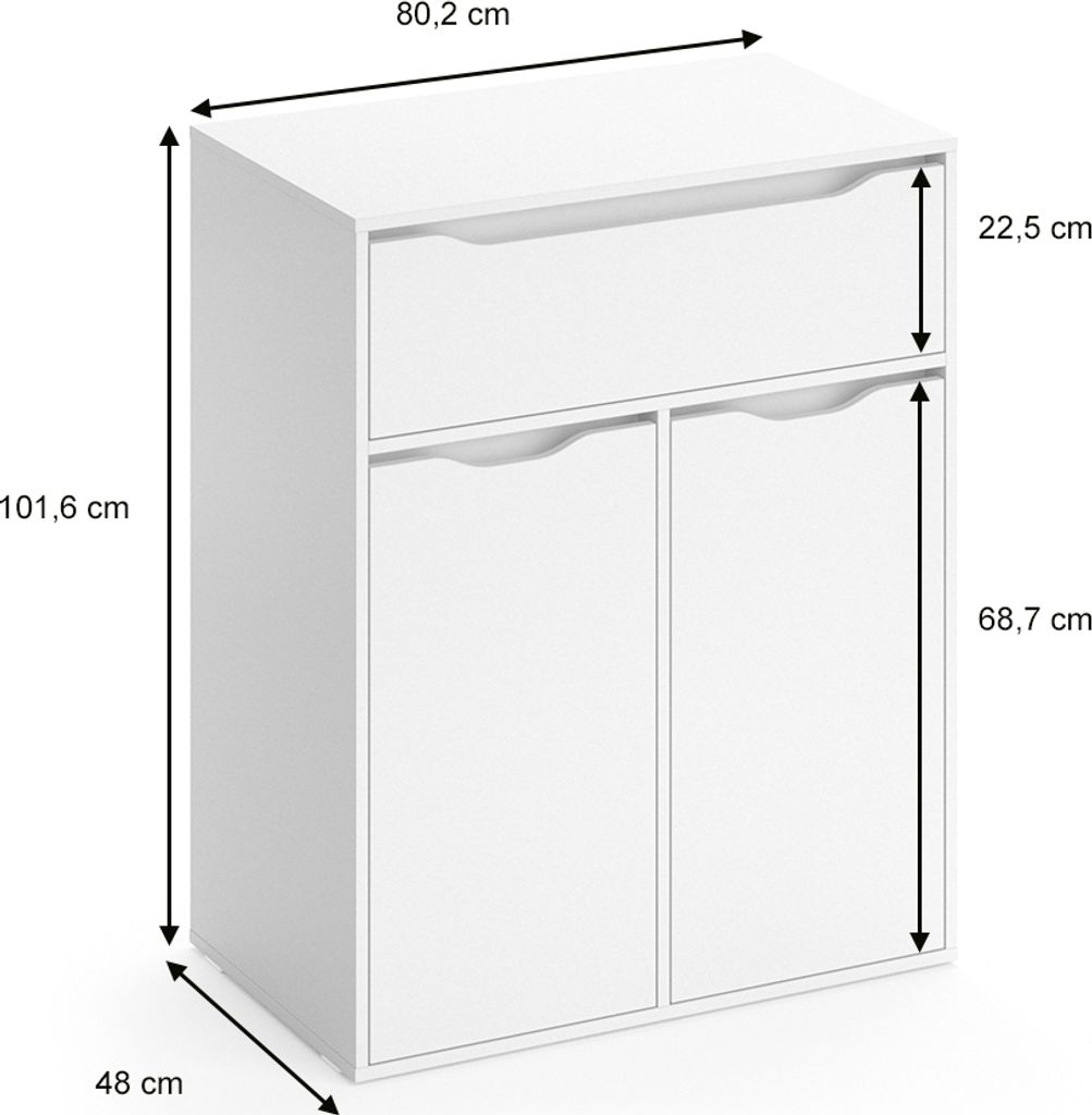 Vicco Skříňka do koupelny Ruben, 80 x 101.6 cm, Bílá Obrázek produktu 3
