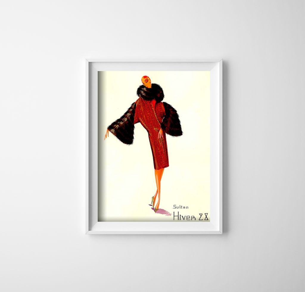 Poster - Canvas - Leinwand - 21 cm x 29,7 cm - Fotoposter - Leinwandkunst - Wintermode Sultan