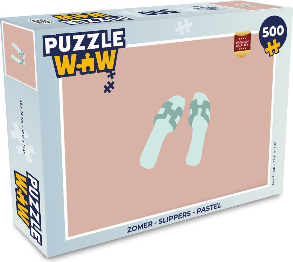 MuchoWow Puzzle 500 Teile Sommer - Pantoffeln - Pastell - 500 Teile - Kinder - Selberbauen - Puzzlespiele