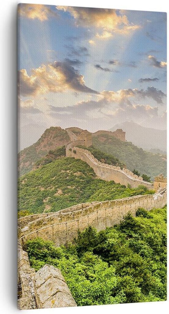 Bild auf Leinwand - Leinwandbild - Wand Berg asiatisch china - 55x100cm - Wand Bild - Wanddeko - Leinwanddruck - Bilder - Kunstdruck - Wanddekorati...