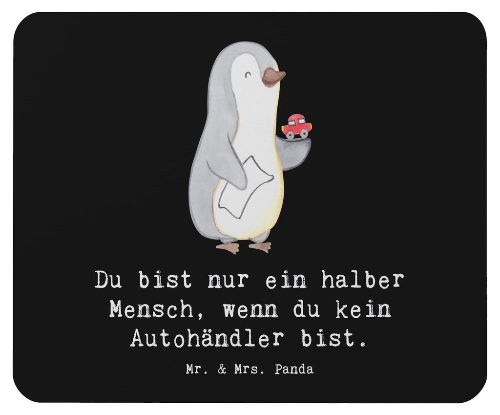 Mr. & Mrs. Panda Mousepad Autohändler Herz - Schwarz - Geschenk, Mouse Pad, Mauspad, Beruf, Spruch, mousematte, Autohandel, pc mausunterlage, maus...