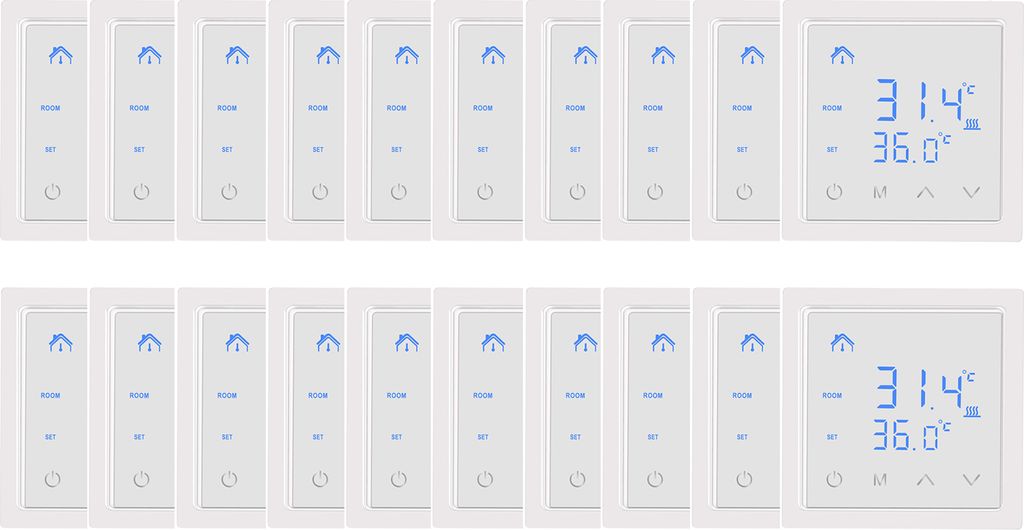 20X Smart Thermostat 16A Raumthermostat elektrische Heizungssteuerung Fußbodenheizung, mit LED-Touchscreen, für zu Hause Büros Einkaufszentren H...