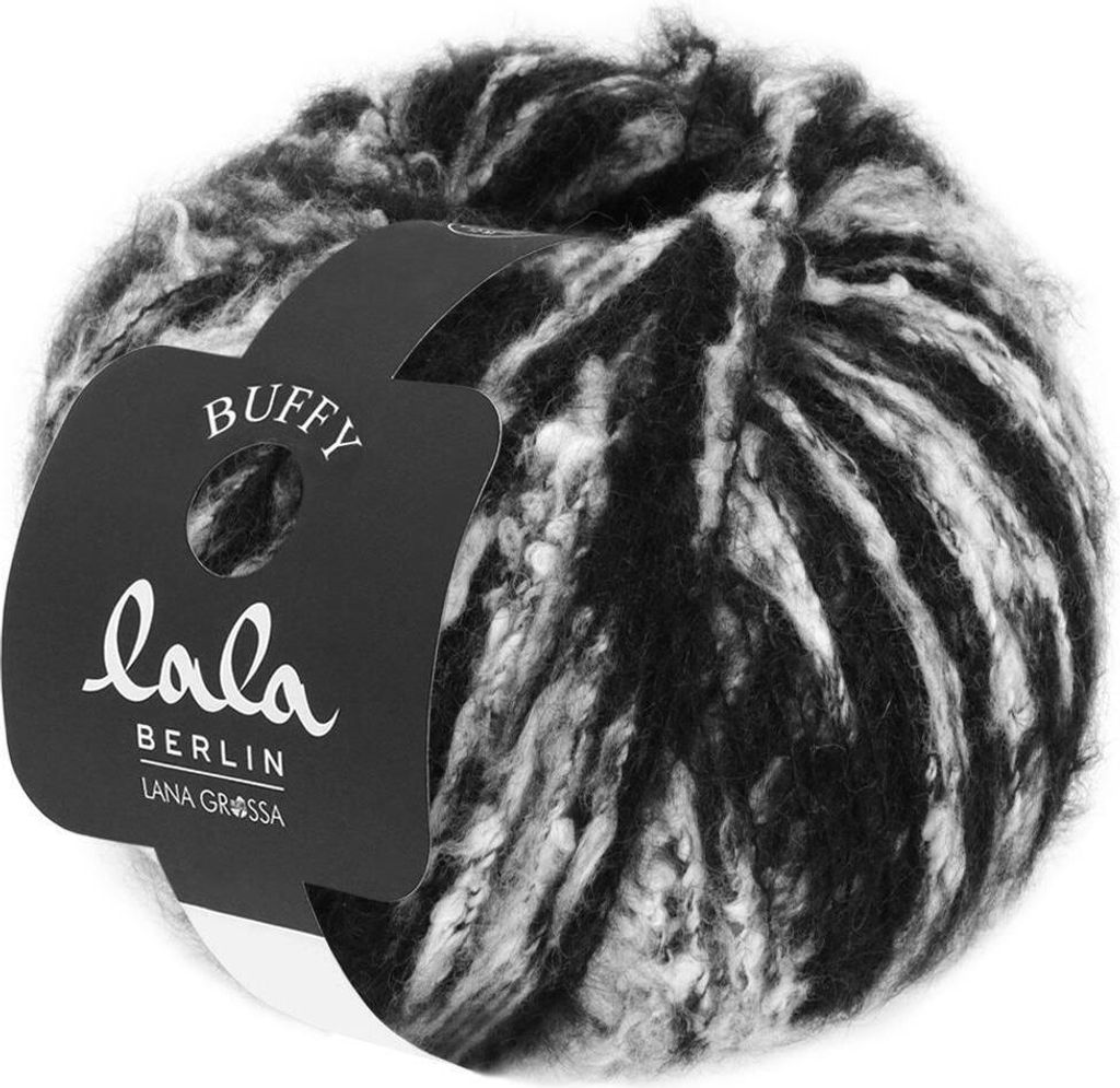 Lana Grossa lala Berlin Buffy, Farbe:012 - Schwarz/Rohweiß Produktbild 