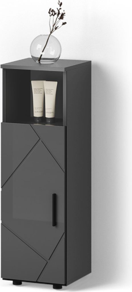 Mobiletto bagno Livinity Ronco Antracite lucido 30 x 95 cm, Immagine del prodotto 