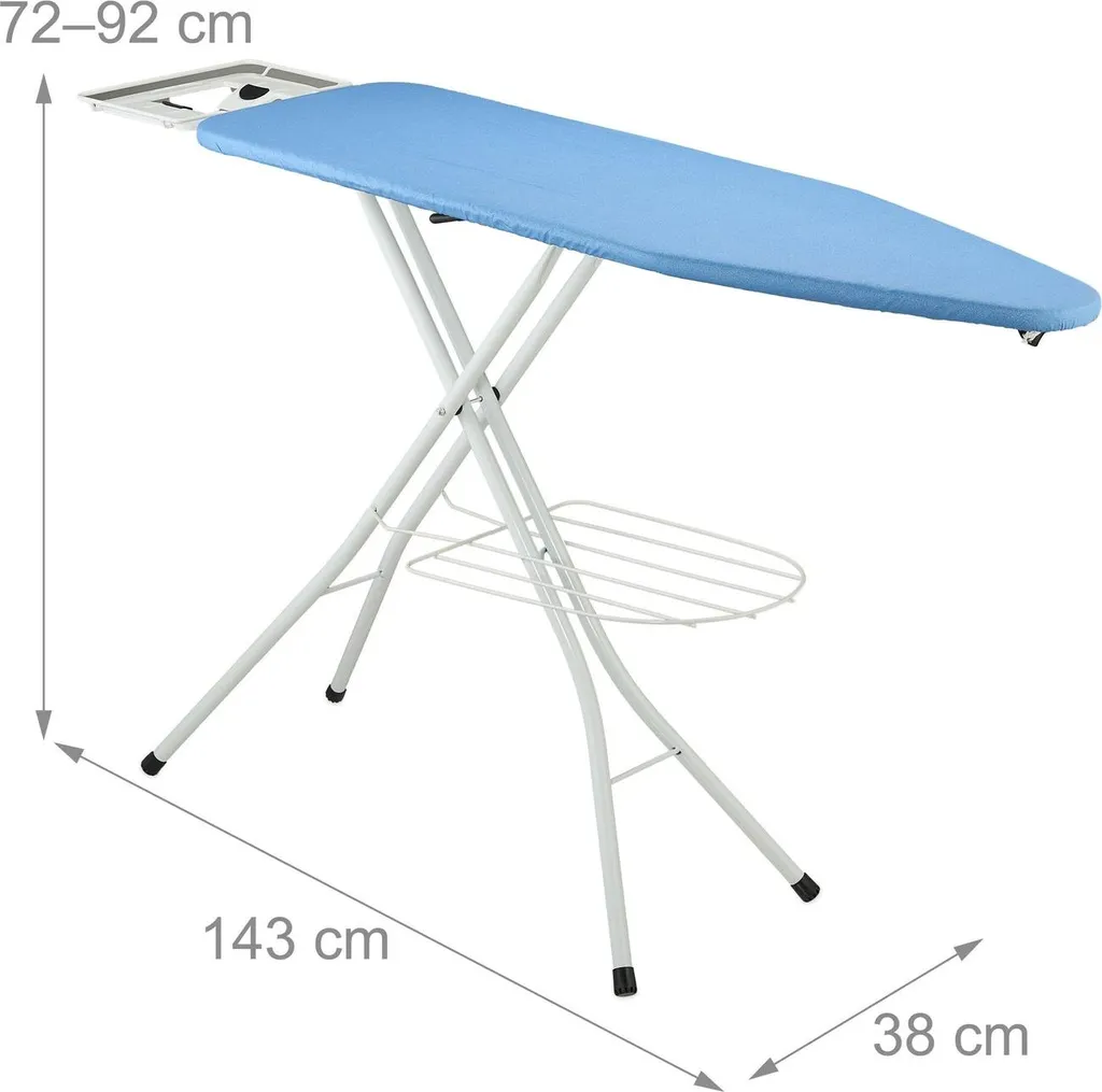 Table à repasser dos protégé : réglable 120x38 cm avec support de fer