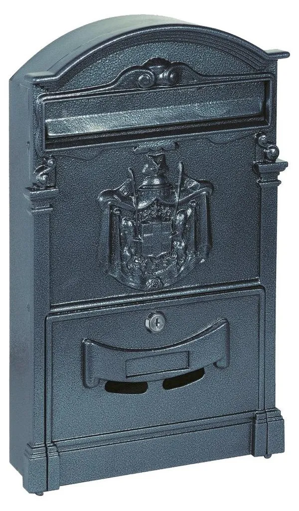 Boîte aux lettres aluminium noir anticorrosion Reale 255x85x405 mm