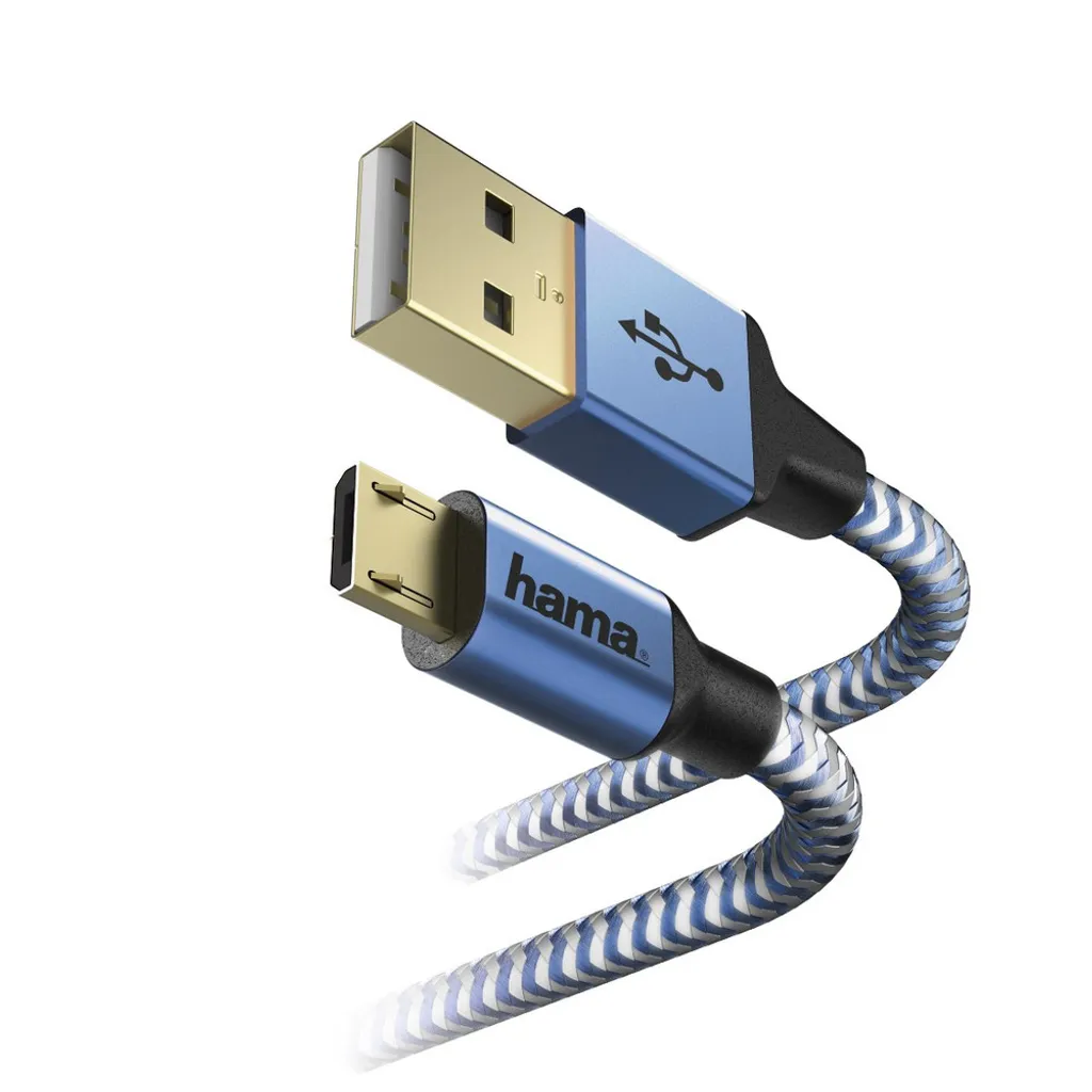 Câble de Charge et Synchronisation Micro-USB 1,5 m USB A vers B Bleu