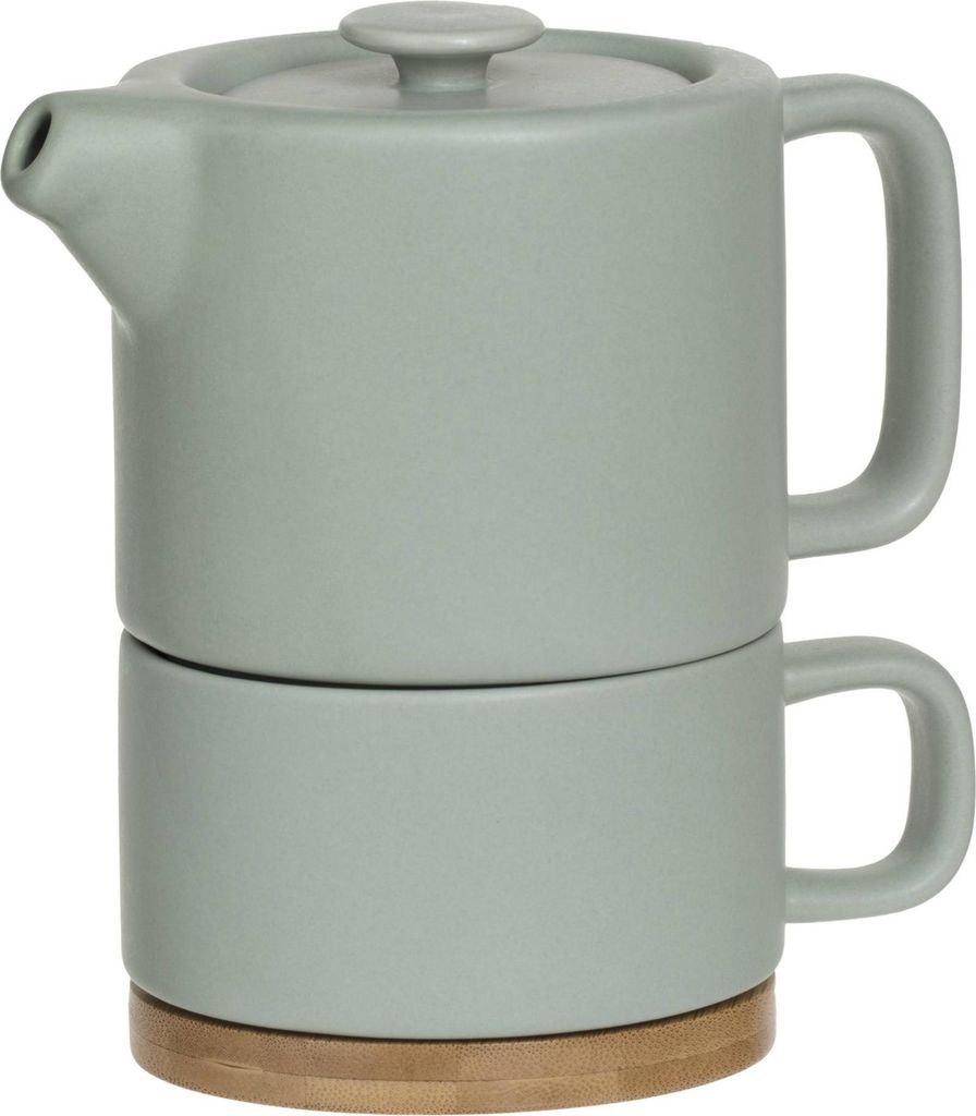 Teiera con tazza NATURE, grigio-verde Immagine del prodotto 