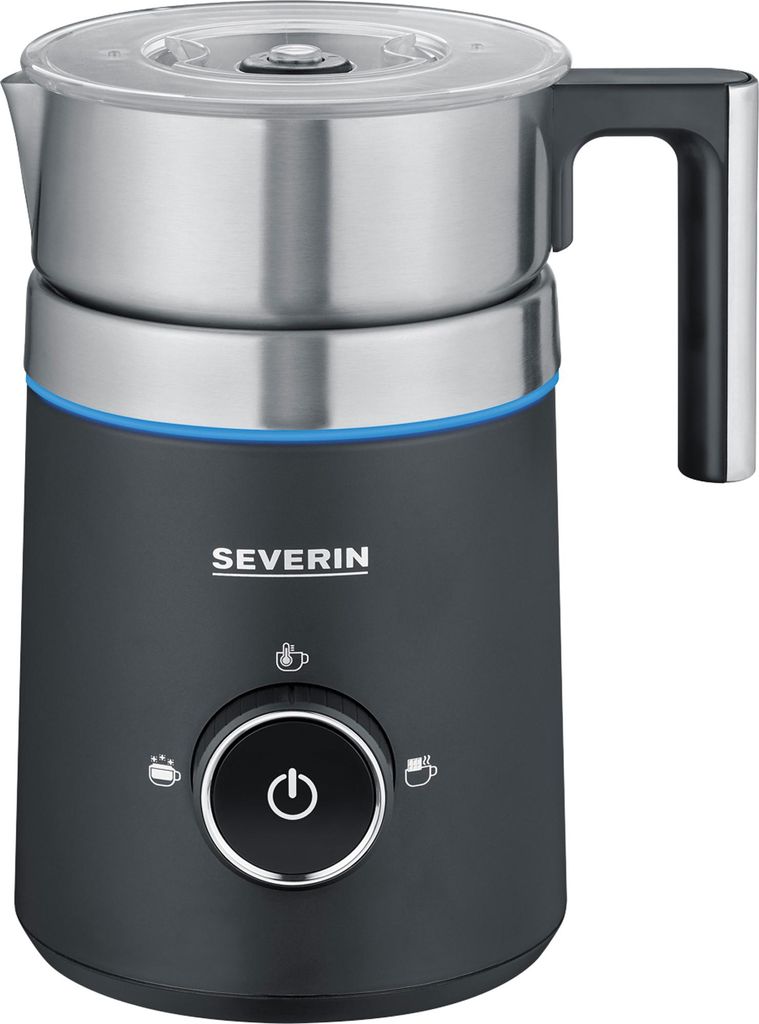 A Severin brand electric milk frother is shown against a white background.