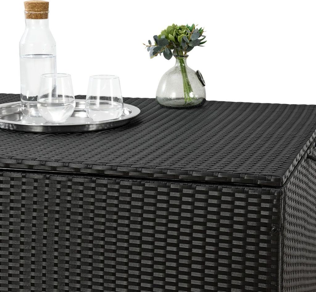 Juskys Polyrattan Auflagenbox Ikaria 950 L inkl. Deckel mit Produktbild 14