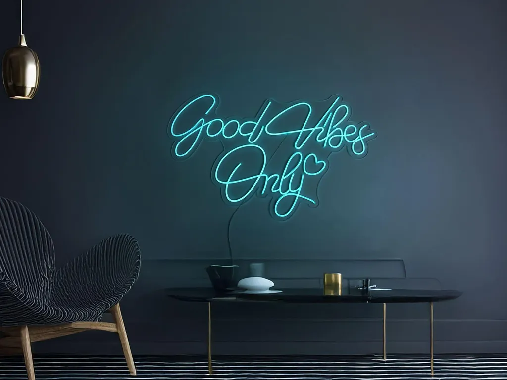 Enseigne LED Good Vibes Only - Solution Éclairage Mural sans Perçage lourd - 2