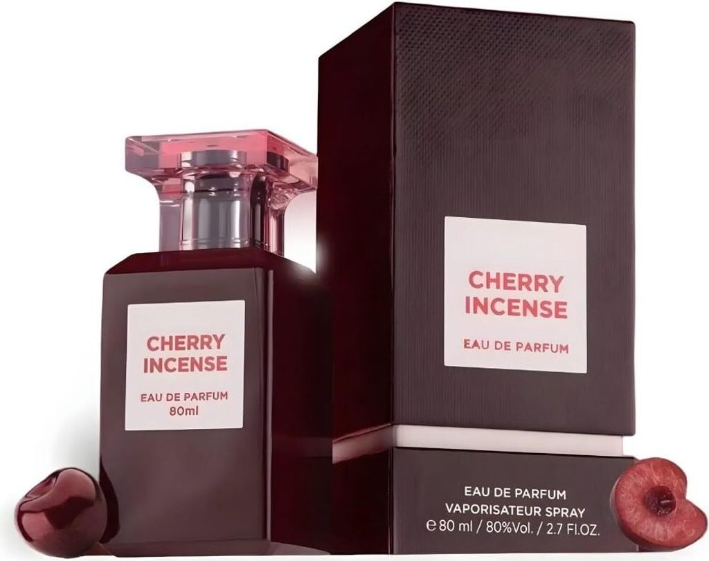 Fragrance World Cherry Incense Perfumed Water Unisex 80ml Eau de Parfum Arabic Perfume for Men and Women