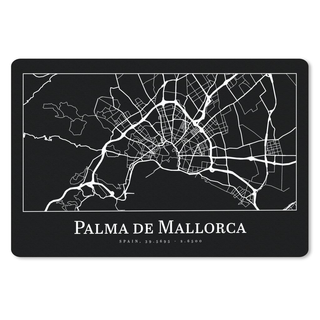 MuchoWow Mauspad Mousepad Karte - Stadtplan - Palma de Mallorca - Karte 27x18 cm - Mousepads - Maus Mat - Pad - Mausunterlage - Büroartikel - De...