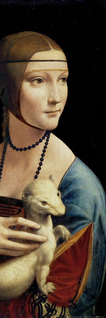 Leonardo Da Vinci Kunstdruck Bild - Dame Mit Dem Hermelin, ca. 1490 (91 x 30 cm)