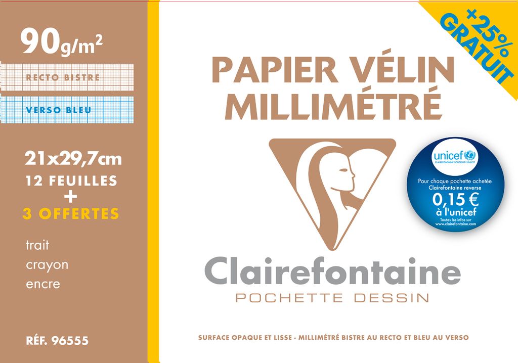 Clairefontaine Millimeterpapier DIN A4 Aktionspack