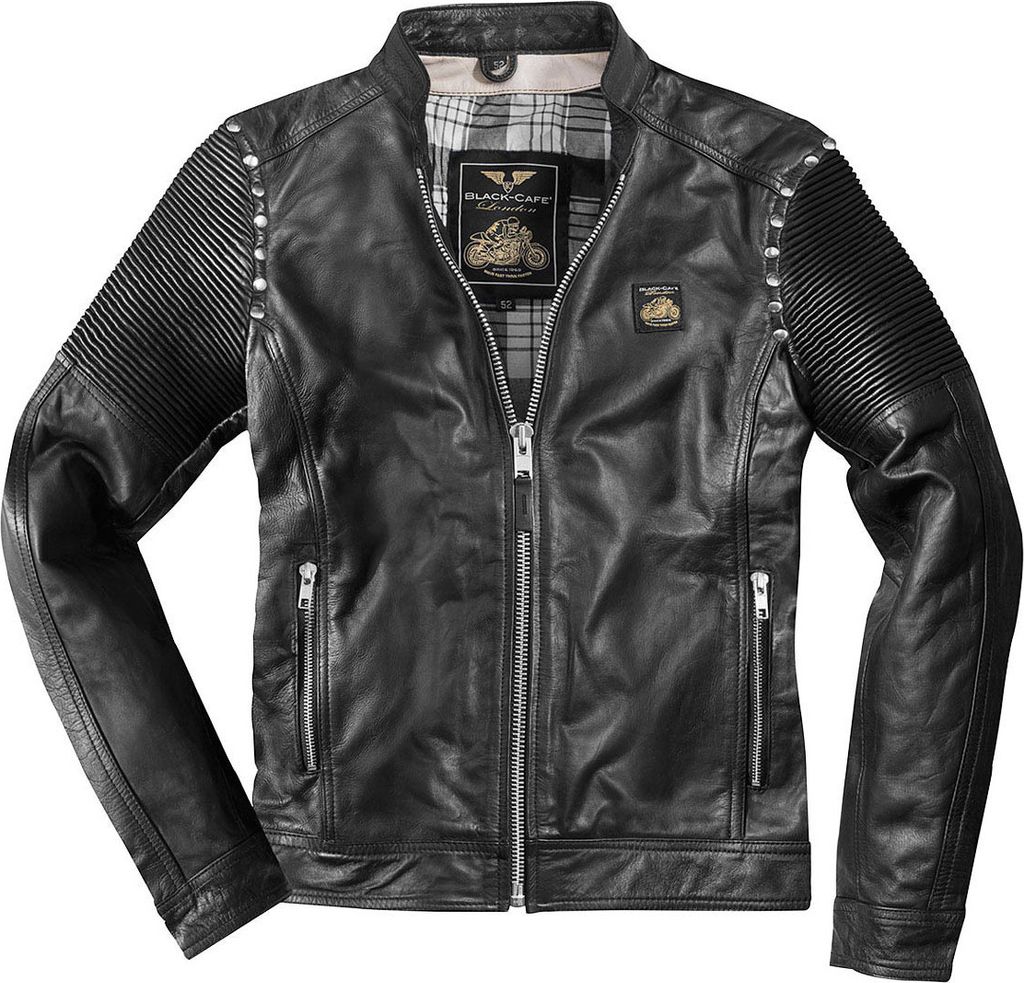 Black-Cafe London Milano 2.0 Motorrad Lederjacke, schwarz, 54