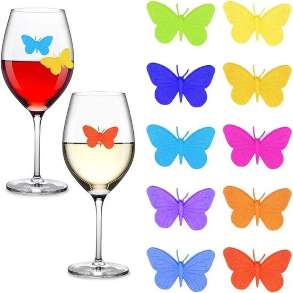 Marque-verres vin silicone extensibles et multicolores pour la famille