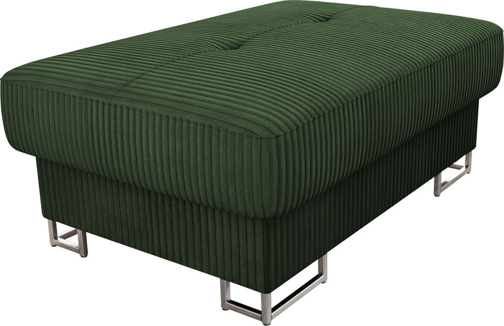 MIRJAN24 Polsterhocker Cotere Cord, Moderne Sitzhocker vom Hersteller, Polstermöbel Kollektion, Metallfüße in der Farbe Silber (Farbe: Poso 14)