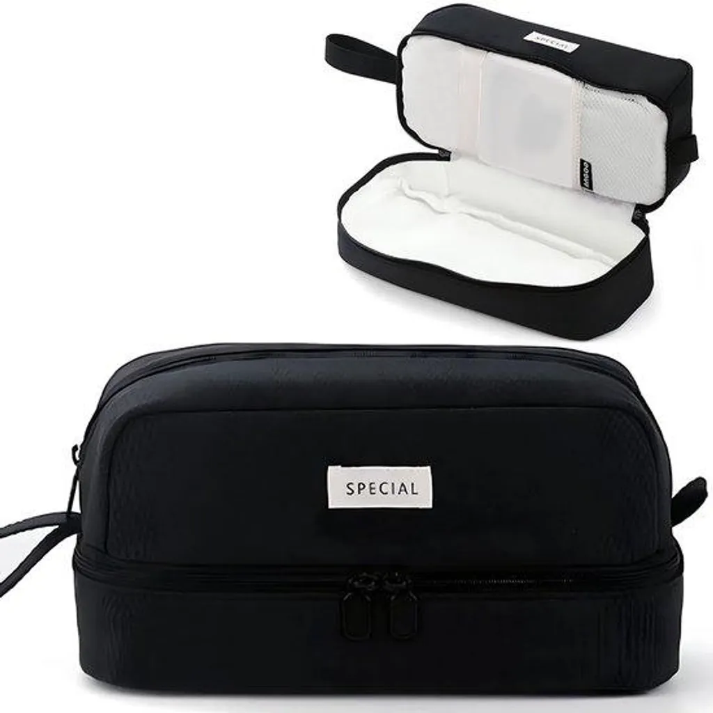 Grand sac d'école et de bureau portable noir multi-compartiments uni
