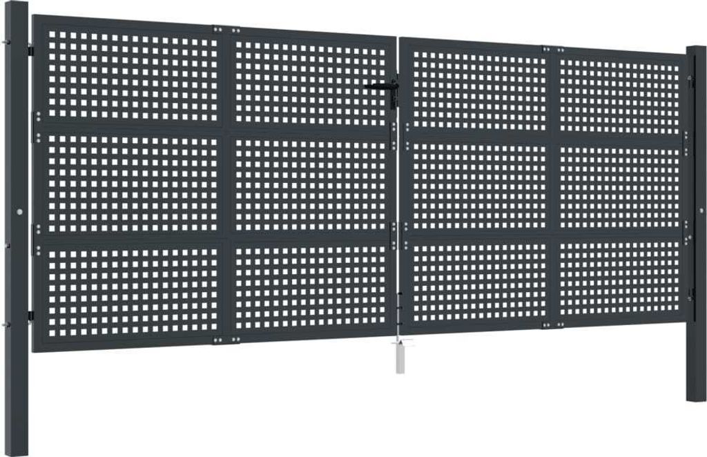 vidaXL Gartentor Anthrazit 400x125 cm Stahl Produktbild 