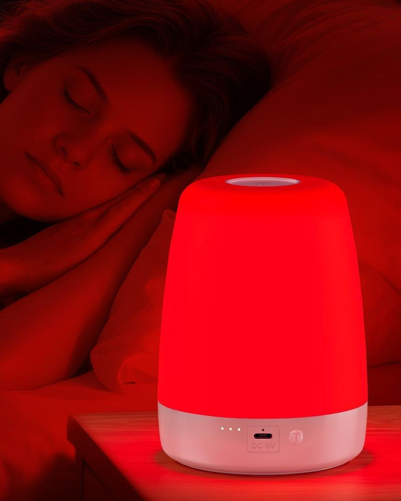 Nachtlicht Schlafhilfe 670nm Rotlicht Lampe, dimmbar mit Produktbild 