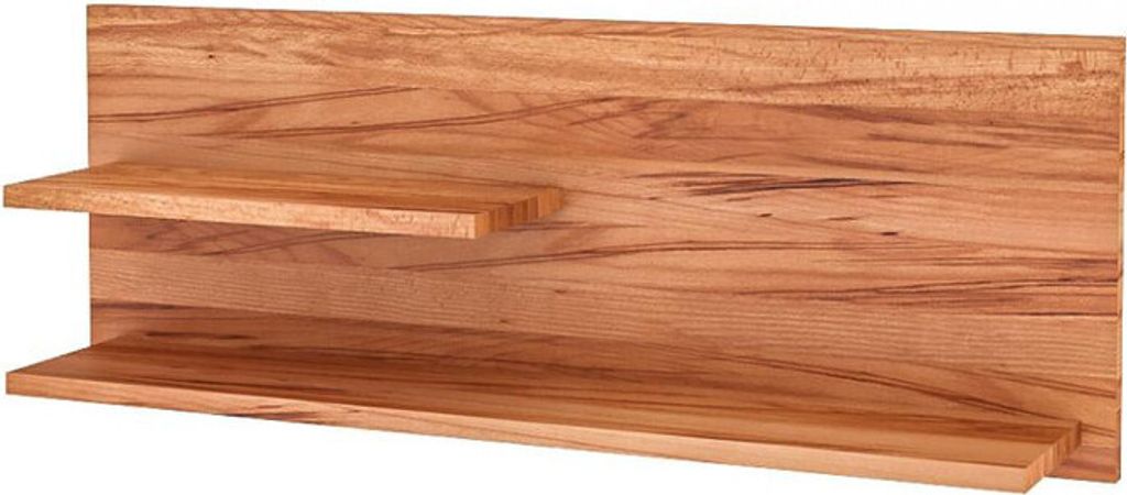 Wandregal Tinci aus Kernbuche massiv 100x20x37 cm mit 2 Ablagen