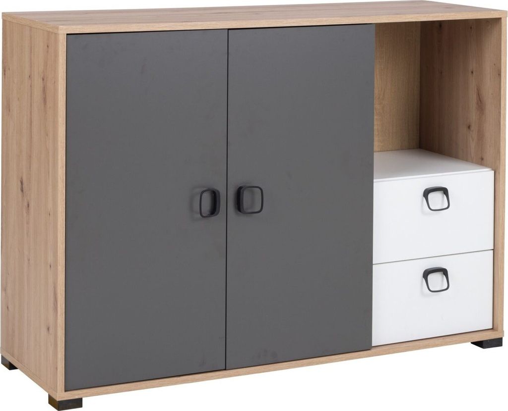 Kommode 120x86x40 cm KEVIN 06 Sideboard 2 Schubladen 2 Türen Jugendzimmer