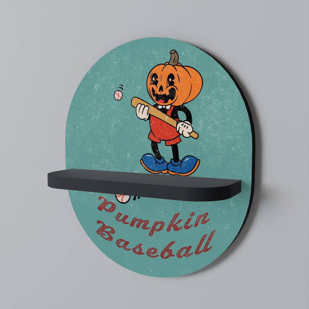 PUMPKIN BASEBALL Ovales Regal Schwarz