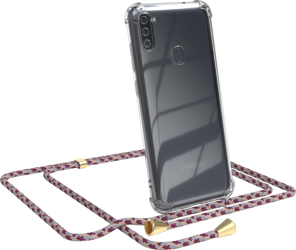EAZY CASE Handykette mit Hülle für Samsung Galaxy M11 Backcover Handykette, zum Umhängen in Rot