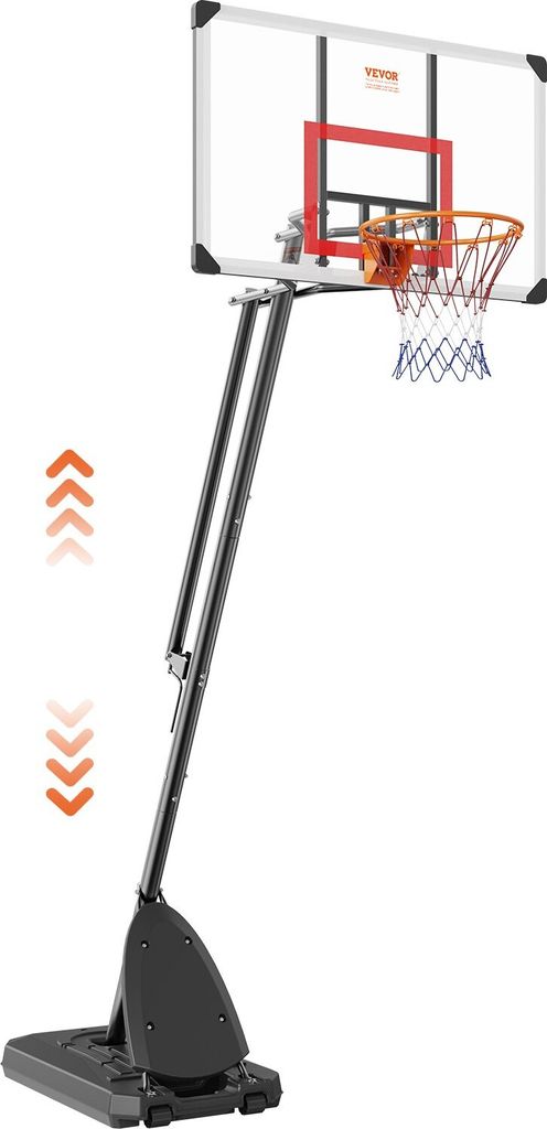 Basketballkorb Outdoor Basketballkorb mit Ständer 232–305 cm Höhenverstellbar, Φ 483 mm Basketballständer mit Rädern, Basketball-Set für Ki...