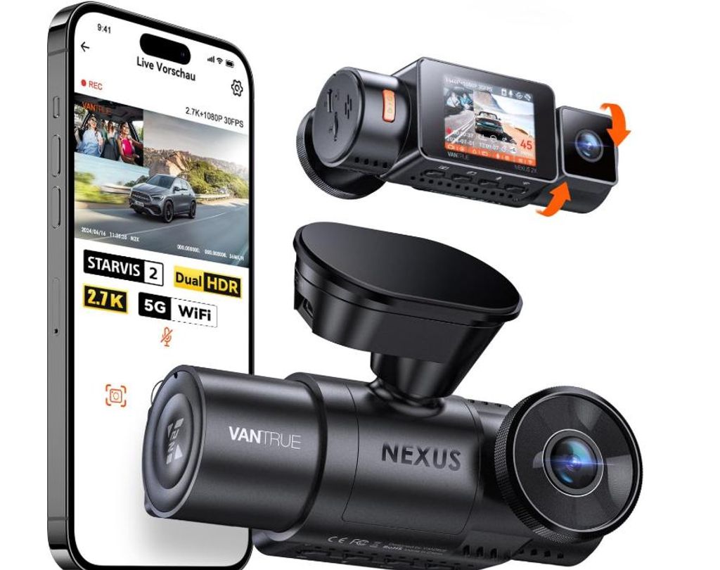 VANTRUE N2X – dvojkanálová palubná kamera – 2.7K + 1080P – Obrázok produktu 