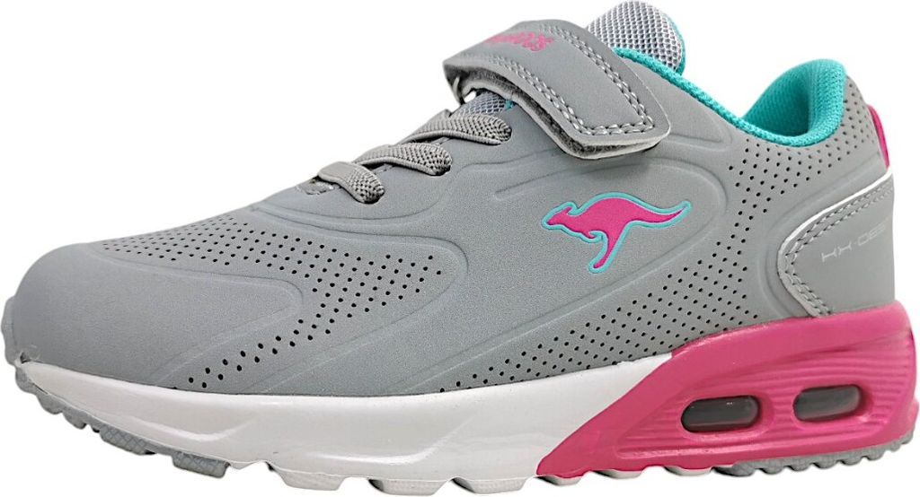 KangaRoos KX-Giga EV Sportschuhe Kinder Sneaker Klettschuh Grau Freizeit, Schuhgröße:31 EU