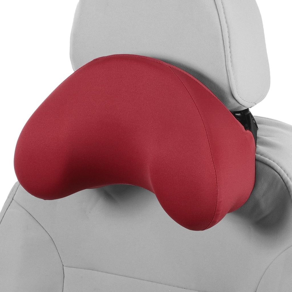 Auto Kopfstützenkissen Ergonomisches Bequemes Nackenkissen Nackenstützkissen Polyester, Memory Foam Verstellbare Breite Rot 1 Stück für Autofah...