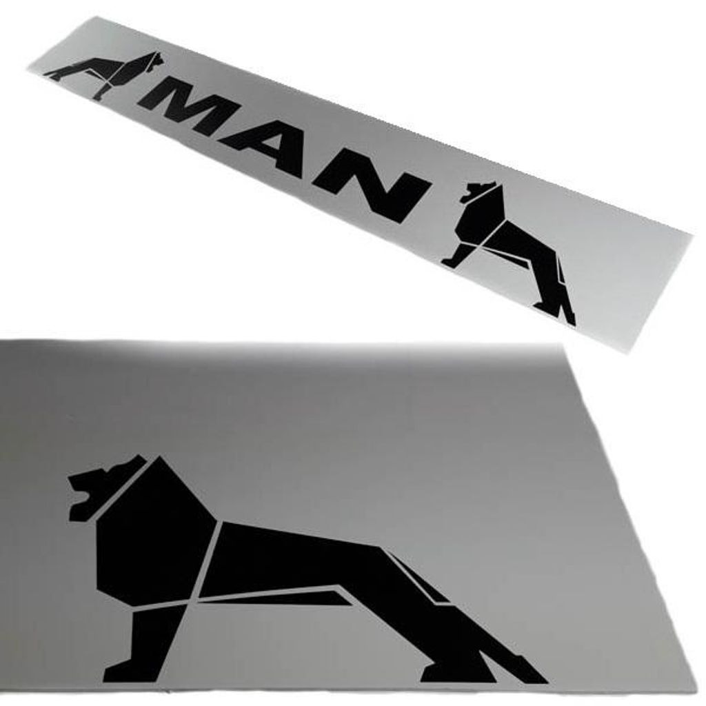 Spatlap voor MAN-oplegger zwart op wit | 40x240cm Productafbeelding 