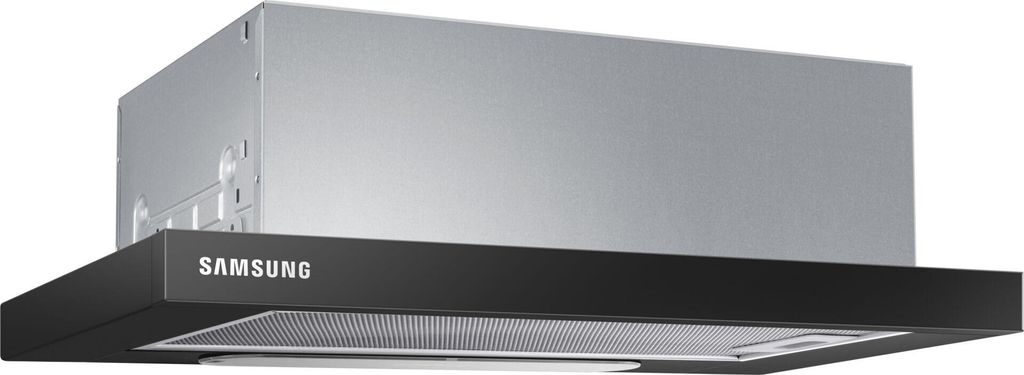 A Samsung range hood is shown against a white background.
