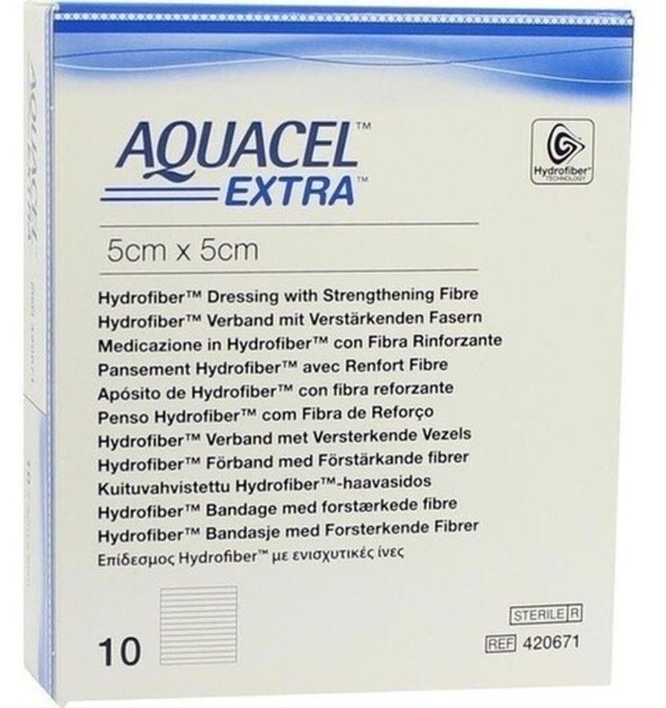AQUACEL Extra 5 cm x 5 cm benda con fibre di rinforzo, 10 Immagine del prodotto 