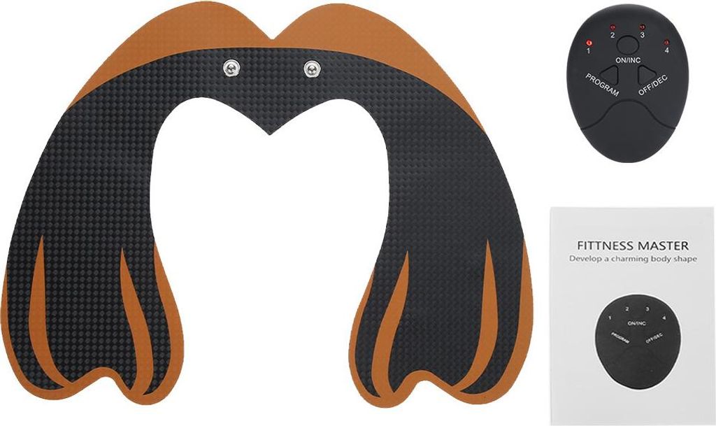 EMS-Hüfttrainer, Gesäßstraffungs-Massagegerät, Hüftmuskelstimulations-Massagegerät 01,Black Orange